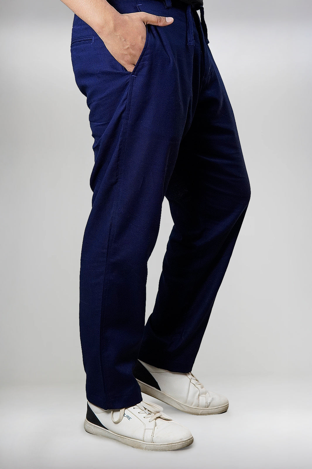 Men’s Navy Irish Linen Trousers