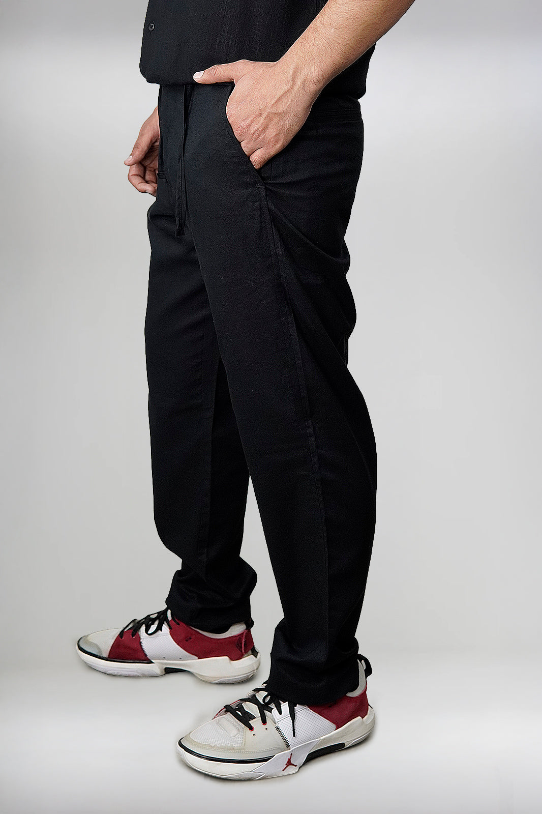 Classic Black Irish Linen Trousers