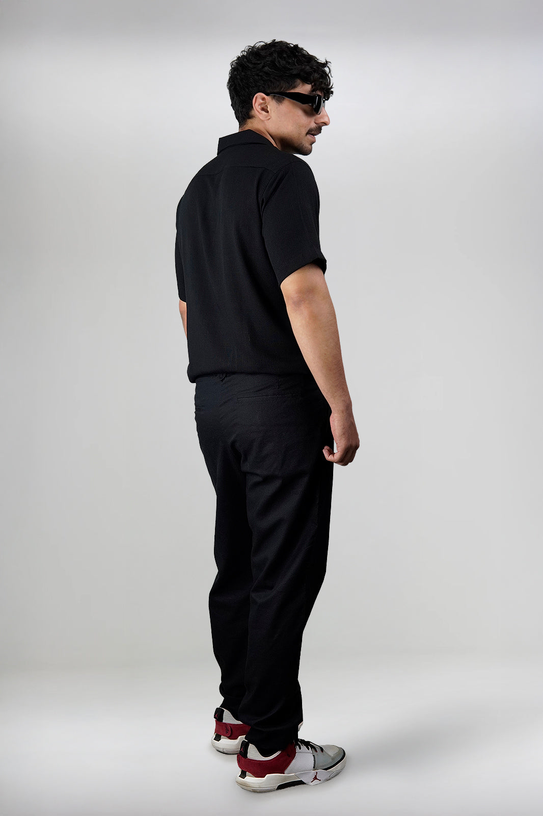 Classic Black Irish Linen Trousers
