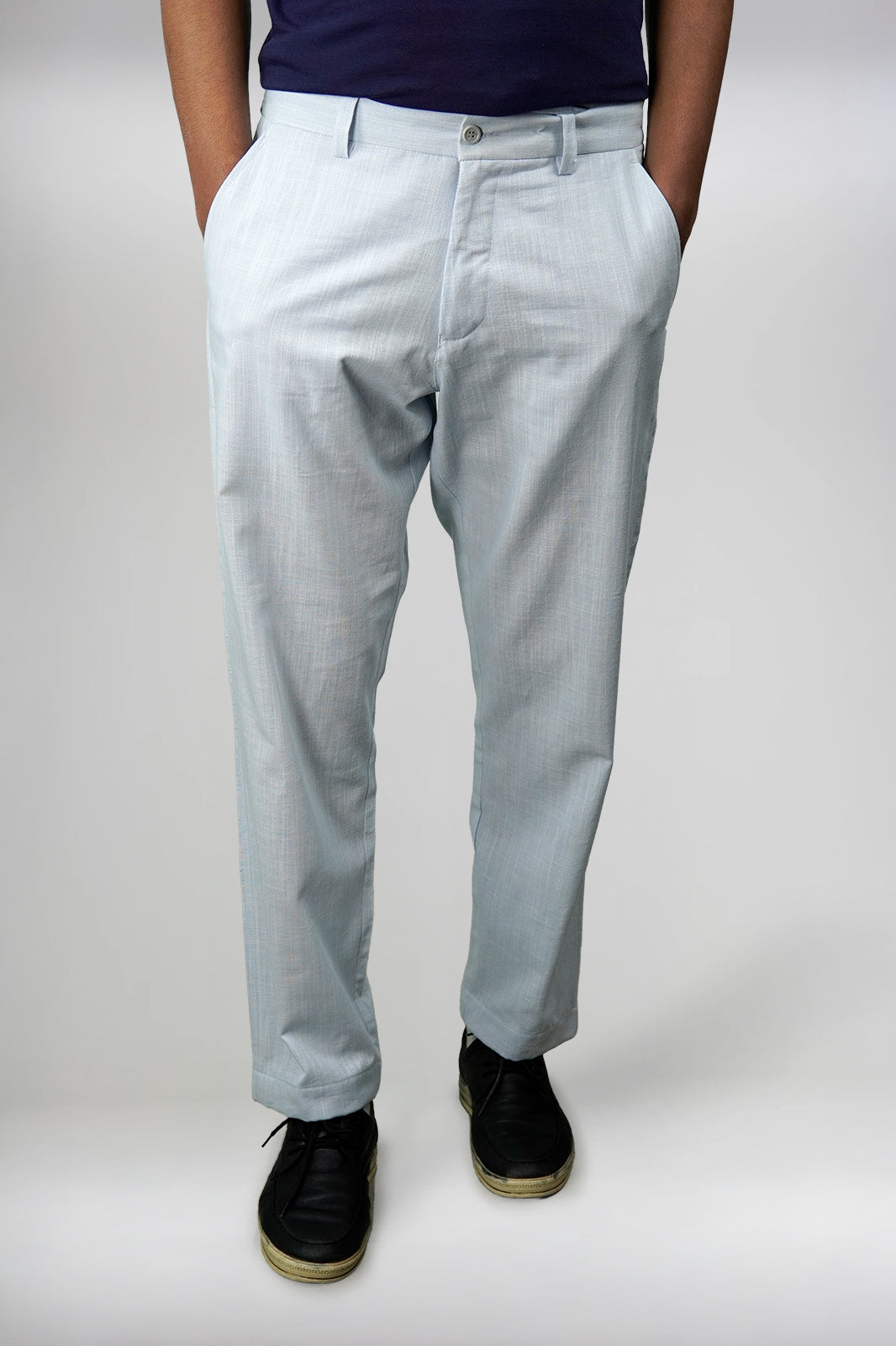 New Sky Blue Irish Linen Lightweight Trousers