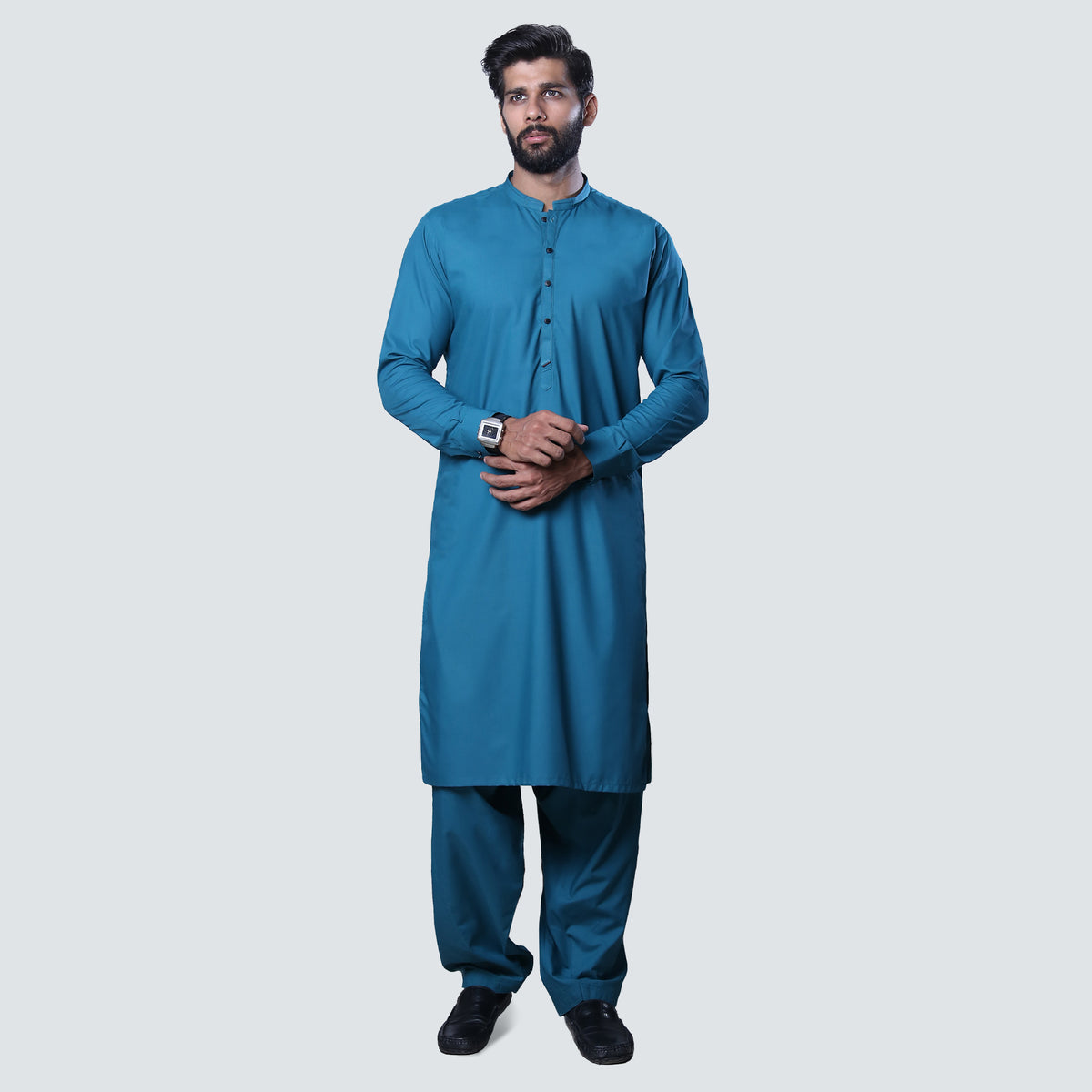 LIGHT TEAL BLANDED DESIGNER KAMEEZ SHALWAR