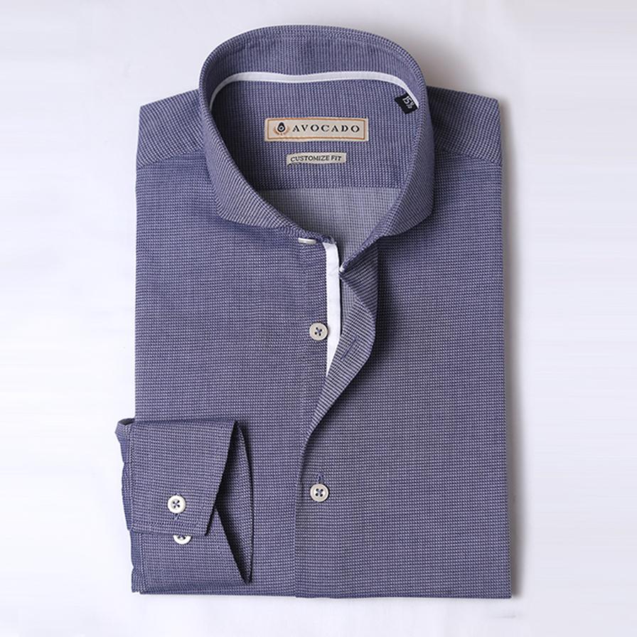 DULL BLUE JACQUARD DESIGNER SHIRT