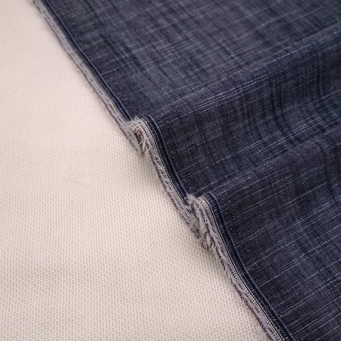 Dark Grey Irish Cotton Kameez Shalwar Fabric with Buttons & Label