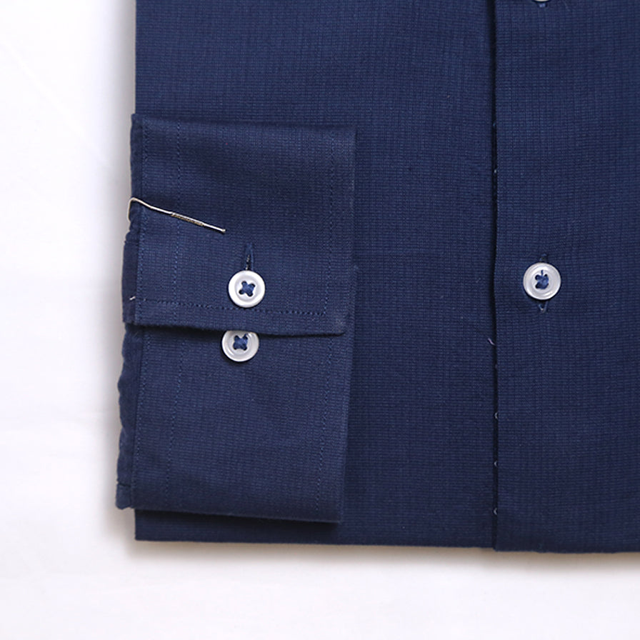 NAVY LINEN DESIGNER SHIRT