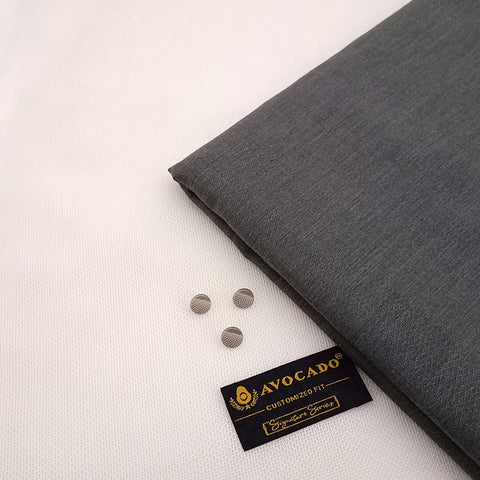 DARK GREY SELF TEXTURE COTTON FABRIC FOR MEN