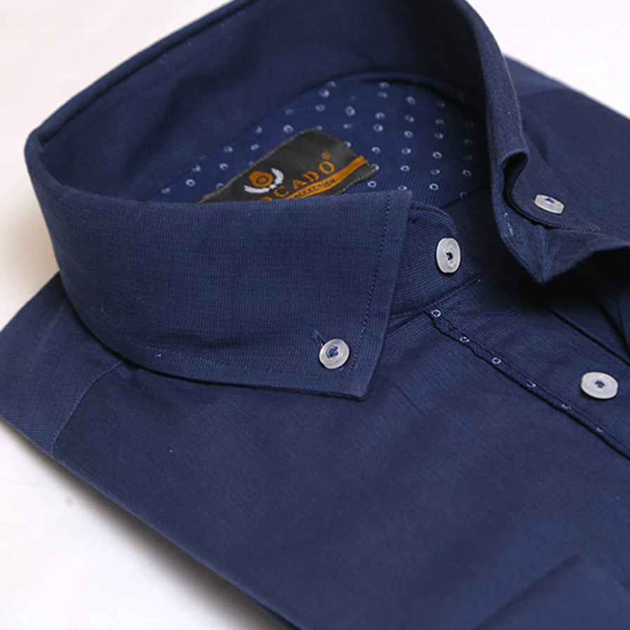 NAVY LINEN DESIGNER SHIRT