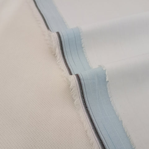 Sky Blue Lining Cotton Kurta Fabric & Egg White Broadcloth Trouser fabric with Buttons & label