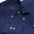 NAVY LINEN DESIGNER SHIRT