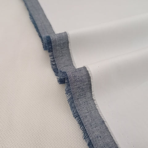 Grey Irish Cotton Kurta Fabric & Egg White Broadcloth Trouser fabric with Buttons & label