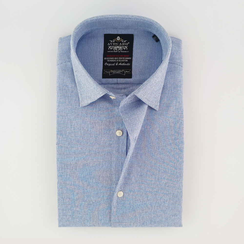 Royal & White Formal Texture Shirt