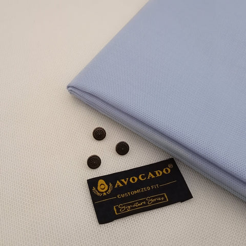 Light Blue Dobby Texture Cotton Fabric For Men