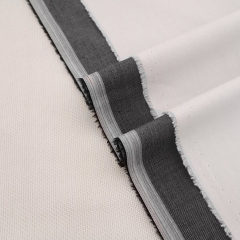Dark Grey Shemray Cotton Kurta Fabric & Egg White Trouser fabric