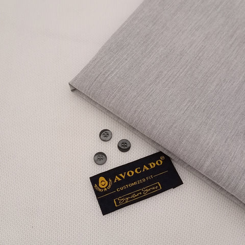 Light Grey Cross Lining Cotton Shalwar Kameez fabric with Buttons & label