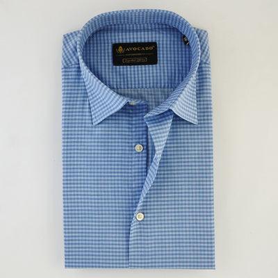 Light Blue & Navy Gingham Check Shirt