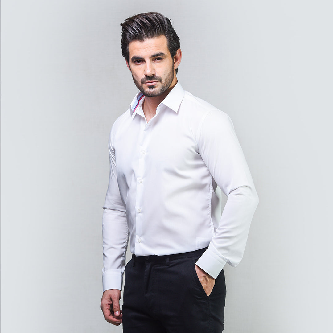 white designer dress shirt