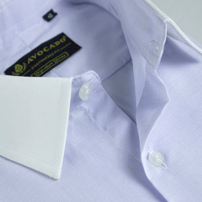 SKY BLUE WHITE COLLAR SHIRT