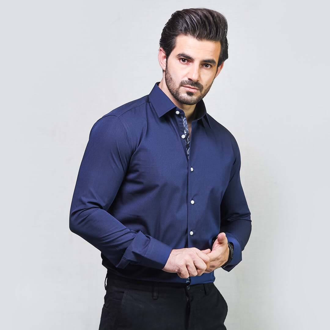 NAVY BLUE DESIGNER SHIRT