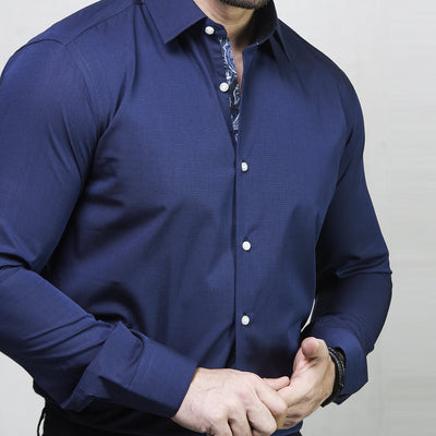 NAVY BLUE DESIGNER SHIRT