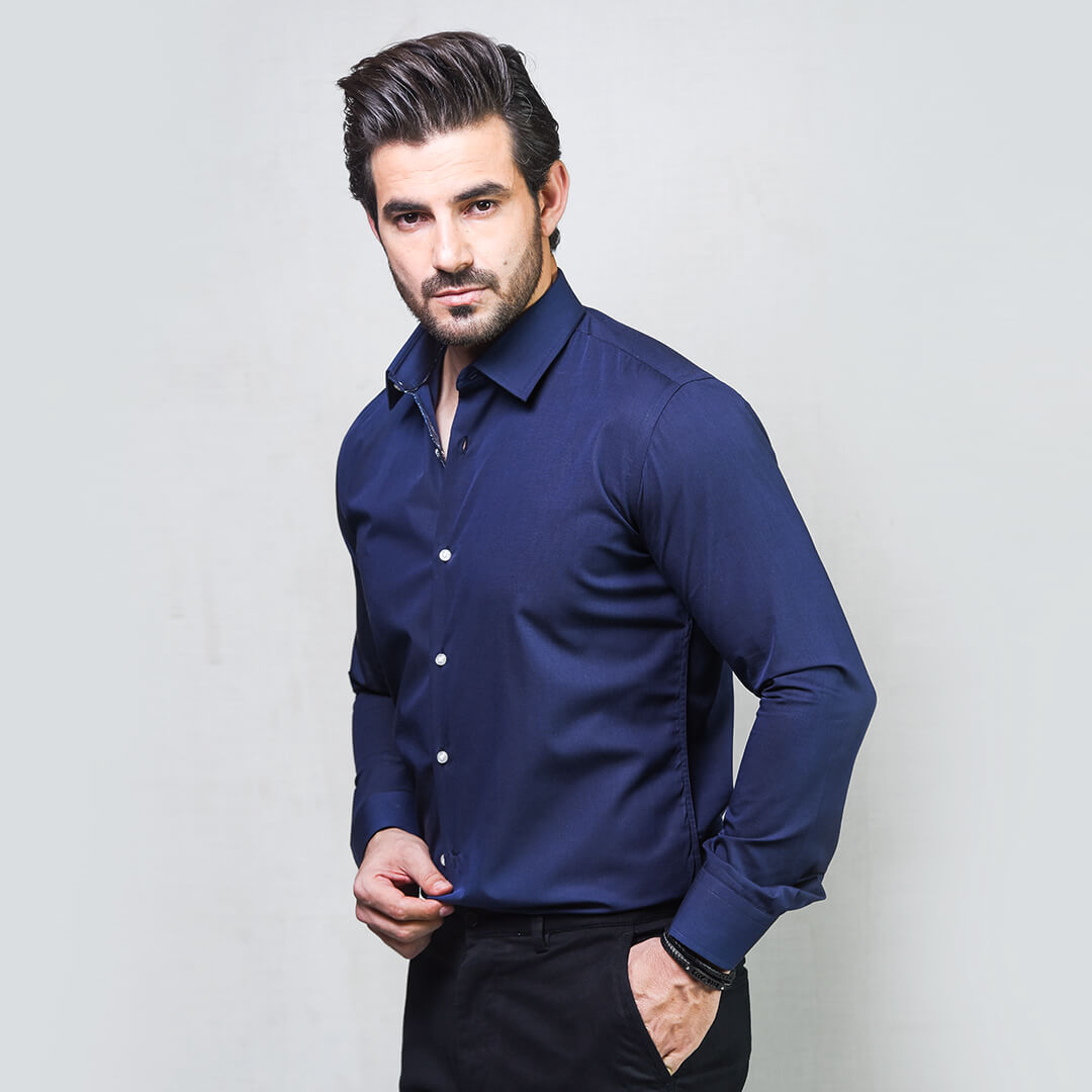 NAVY BLUE DESIGNER SHIRT