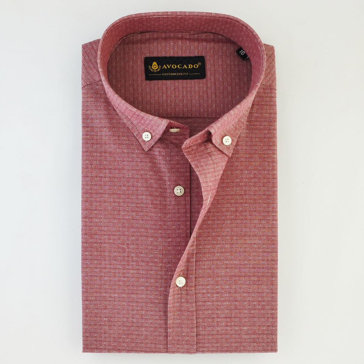 Red Cross White Self Texture Shirt