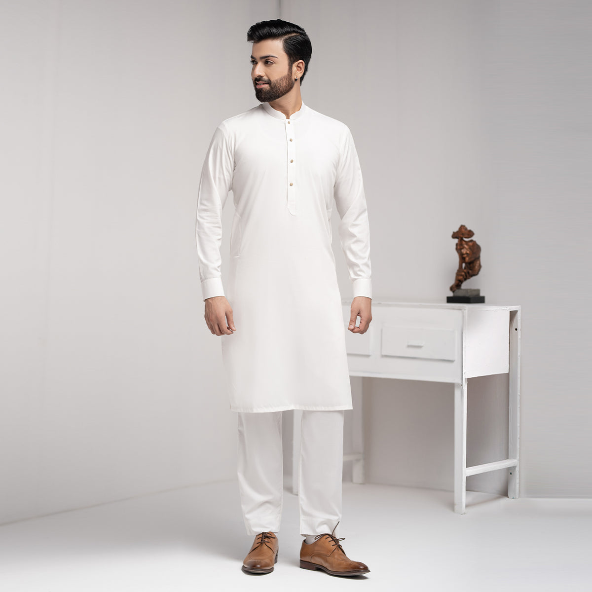Off White Premium Blanded Designer Kurta Pajama