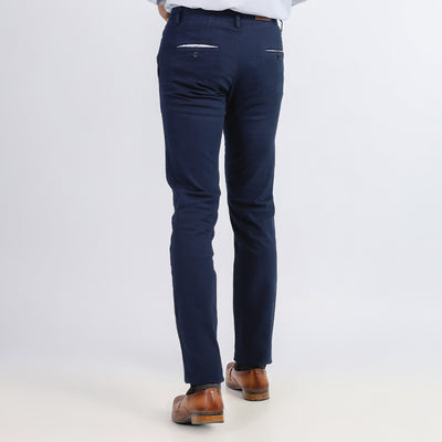 Navy Blue Slim Fit Cotton Chino Pant