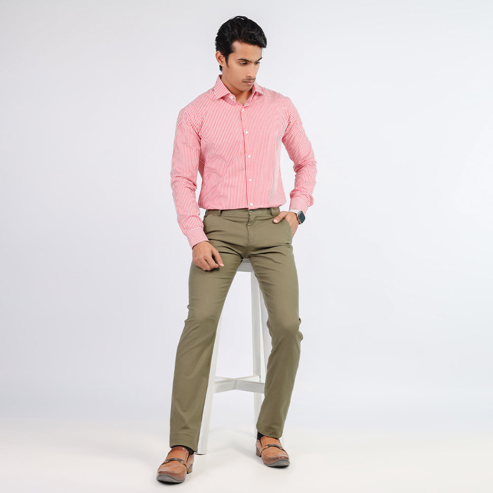 GREEN PLAIN COTTON CHINO PANT