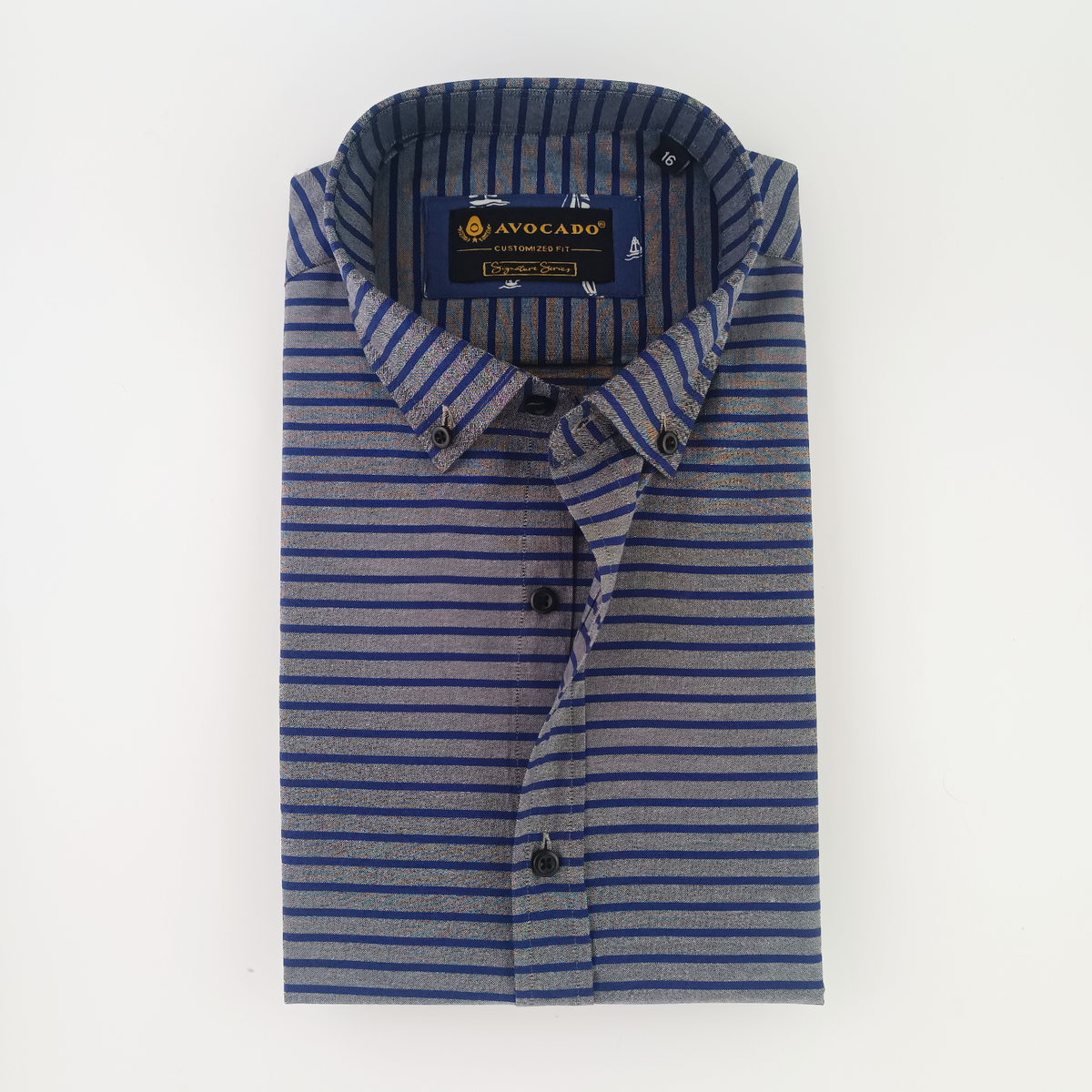 Grey & Navy Blue Lining Shirt