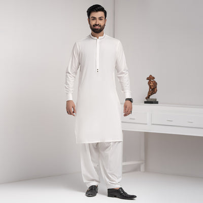 Off White Premium Blanded Designer kameez Shalwar