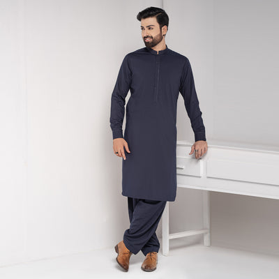 Navy Premium Blanded Designer Kameez Shalwar