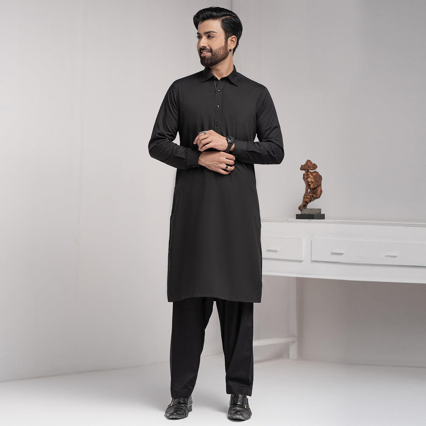 Black Premium Blanded Designer Shalwar Kameez