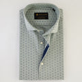 Dark Green Stripe Flower Printed Shirt