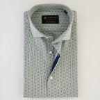 Dark Green Stripe Flower Printed Shirt