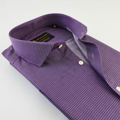 Dark Purple & White Dotted Texture Shirt