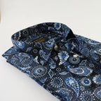 Royal Grey & White Flower Printed Shirt