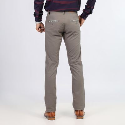 Light Grey Self Texture Cotton Chino Pant