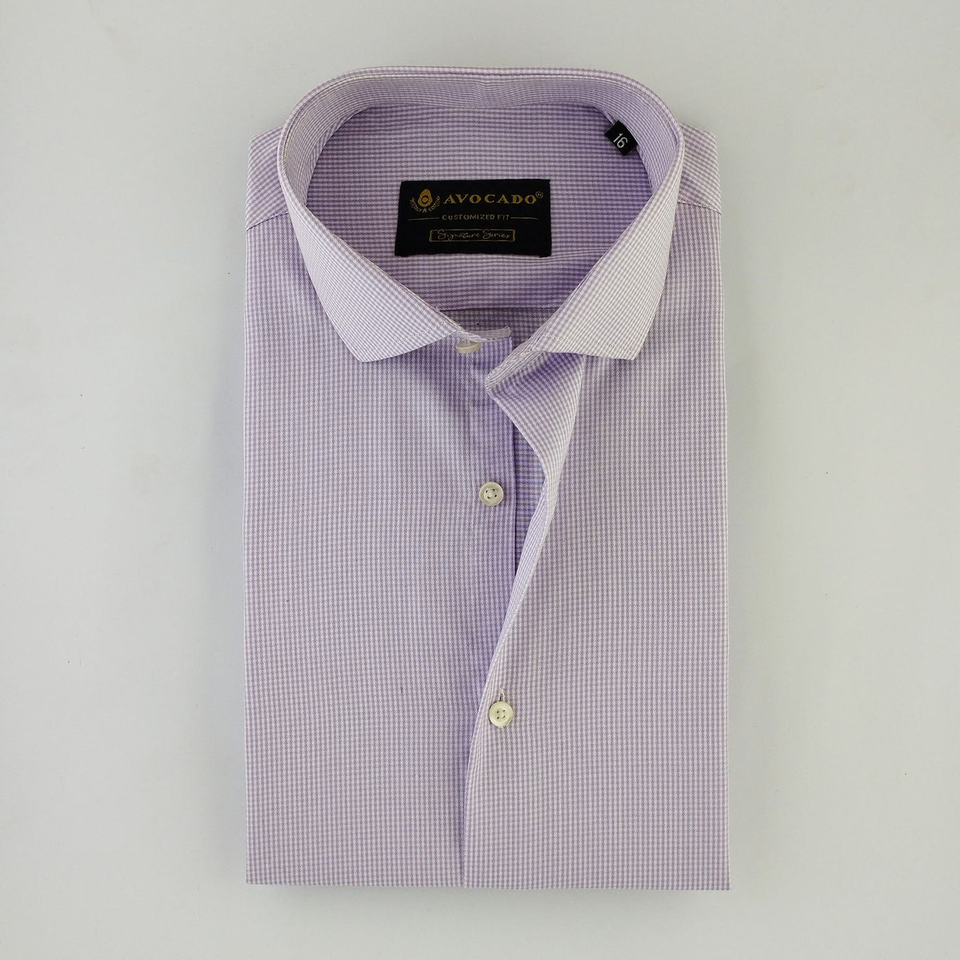 Light Purple & White Gingham Check Shirt