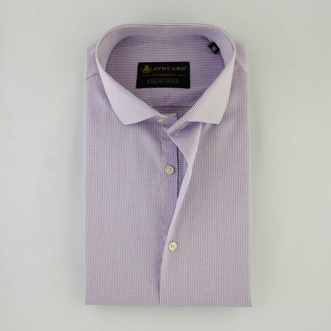Light Purple & White Gingham Check Shirt