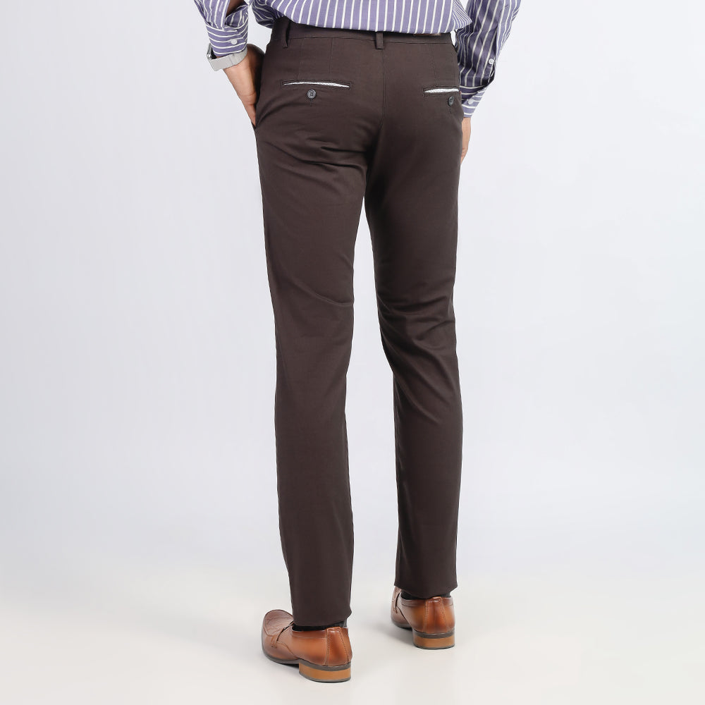 DARK GREY SELF TEXTURE COTTON CHINO PANT