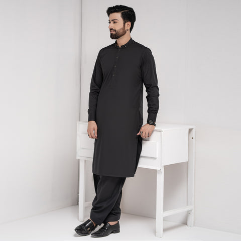 Dark Grey Premium Blanded Designer Shalwar Kameez