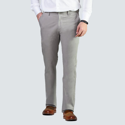 LIGHT GREY COTTON COTTON CHINO PANT