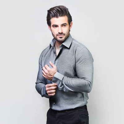 Light Grey Designer Formal Shirt by avocado menswear