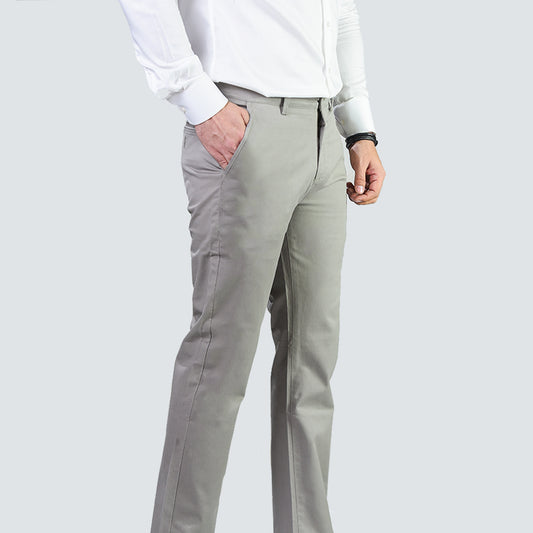 LIGHT GREY COTTON COTTON CHINO PANT