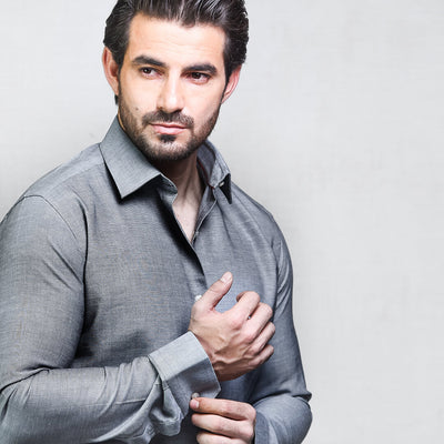 Buy Light Grey Designer Formal Shirt