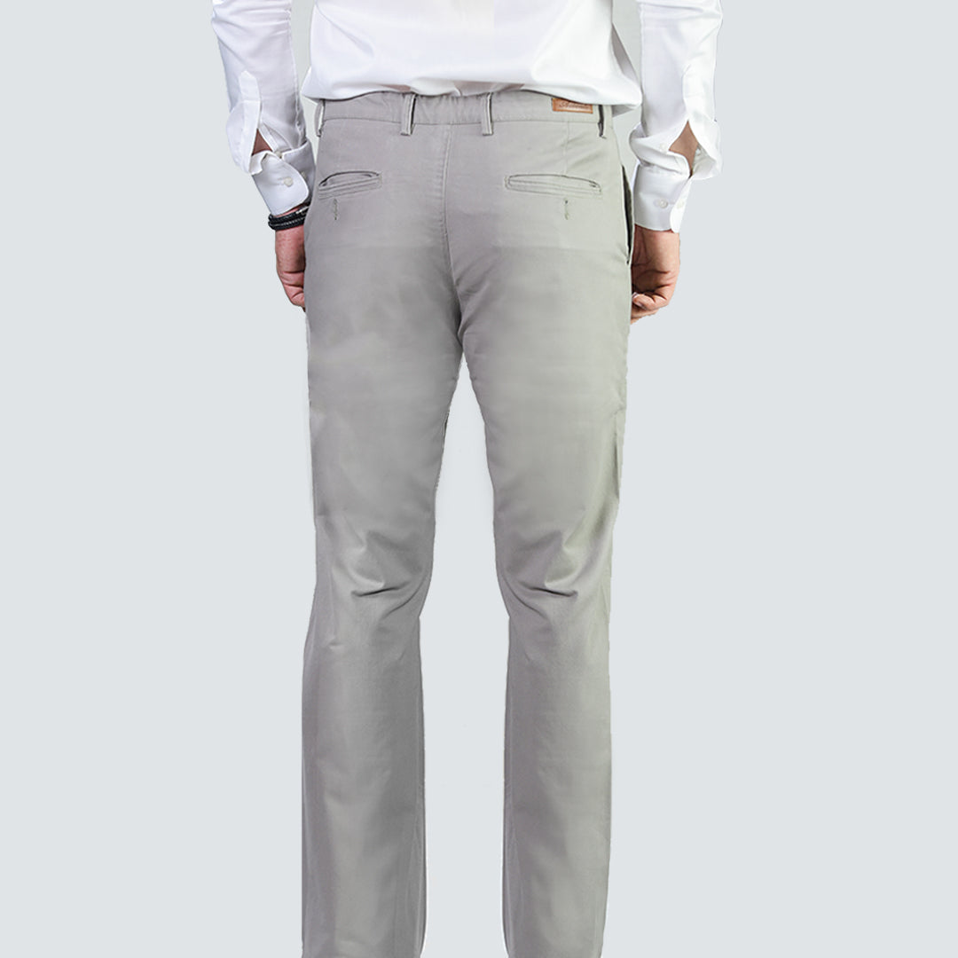 LIGHT GREY COTTON COTTON CHINO PANT