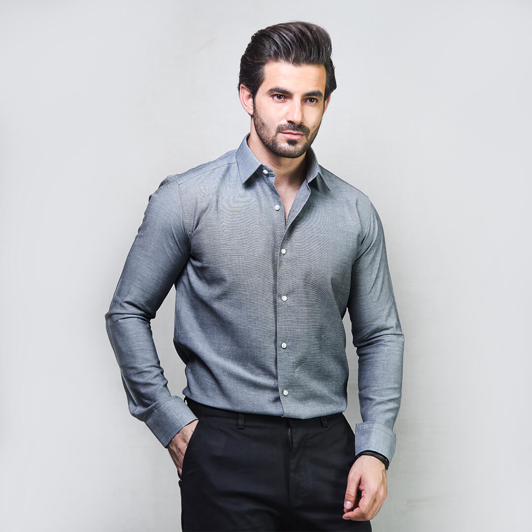 LIGHT GREY DESIGNER FORMAL SHIRT