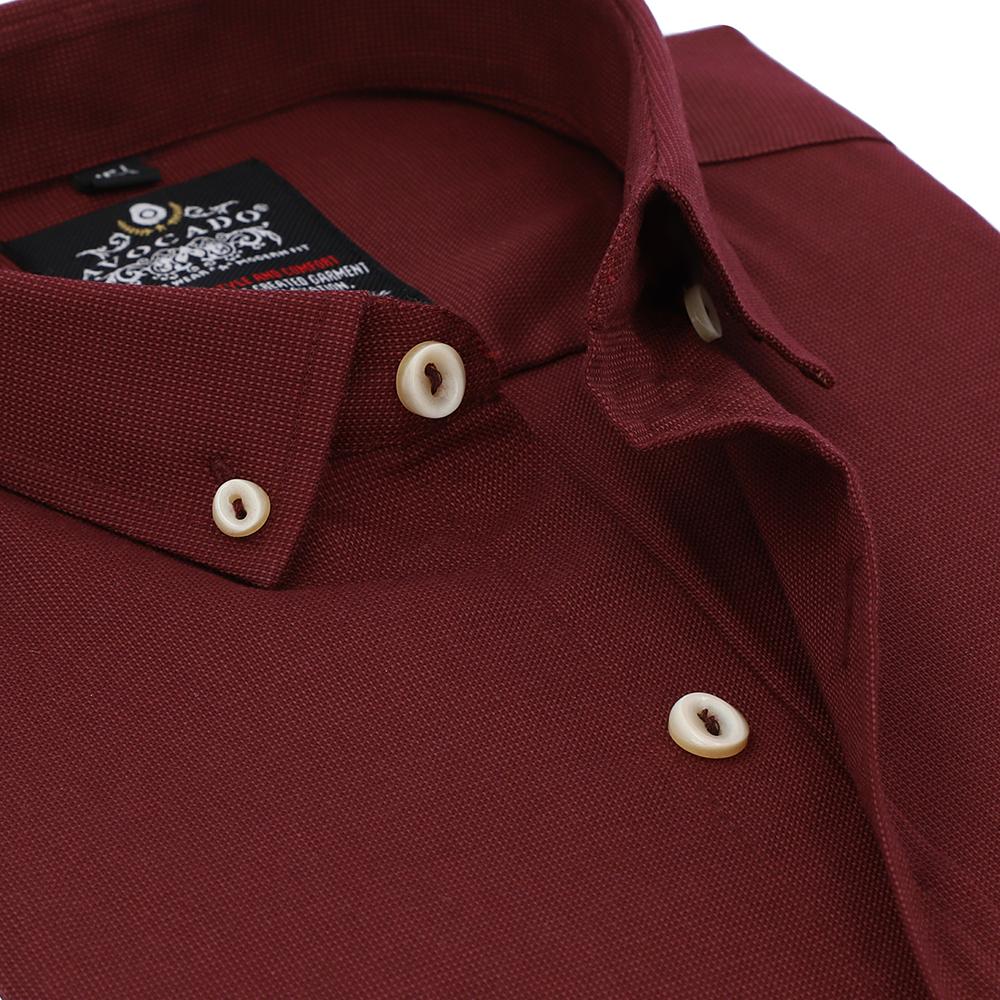 RED PINPOINT EGYPTIAN COTTON SHIRT