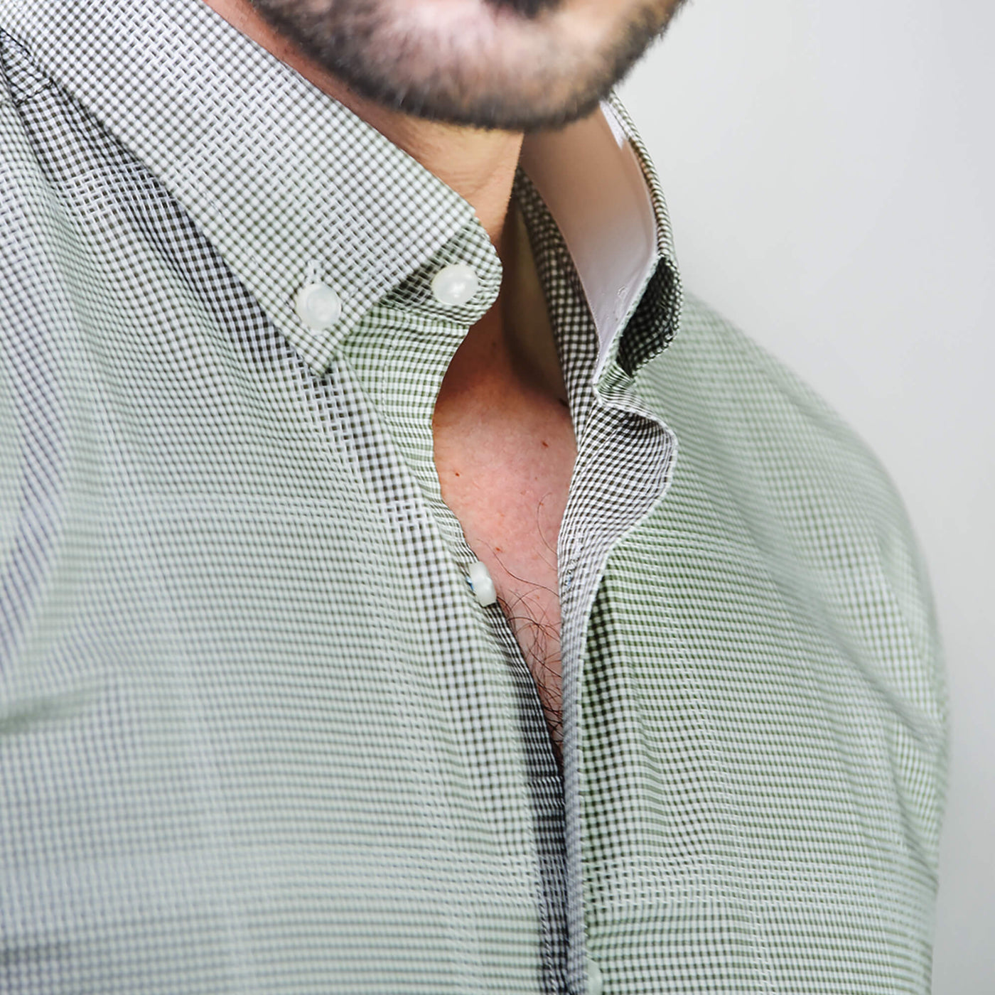 GREEN BUTTON DOWN TEXTURED SHIRT