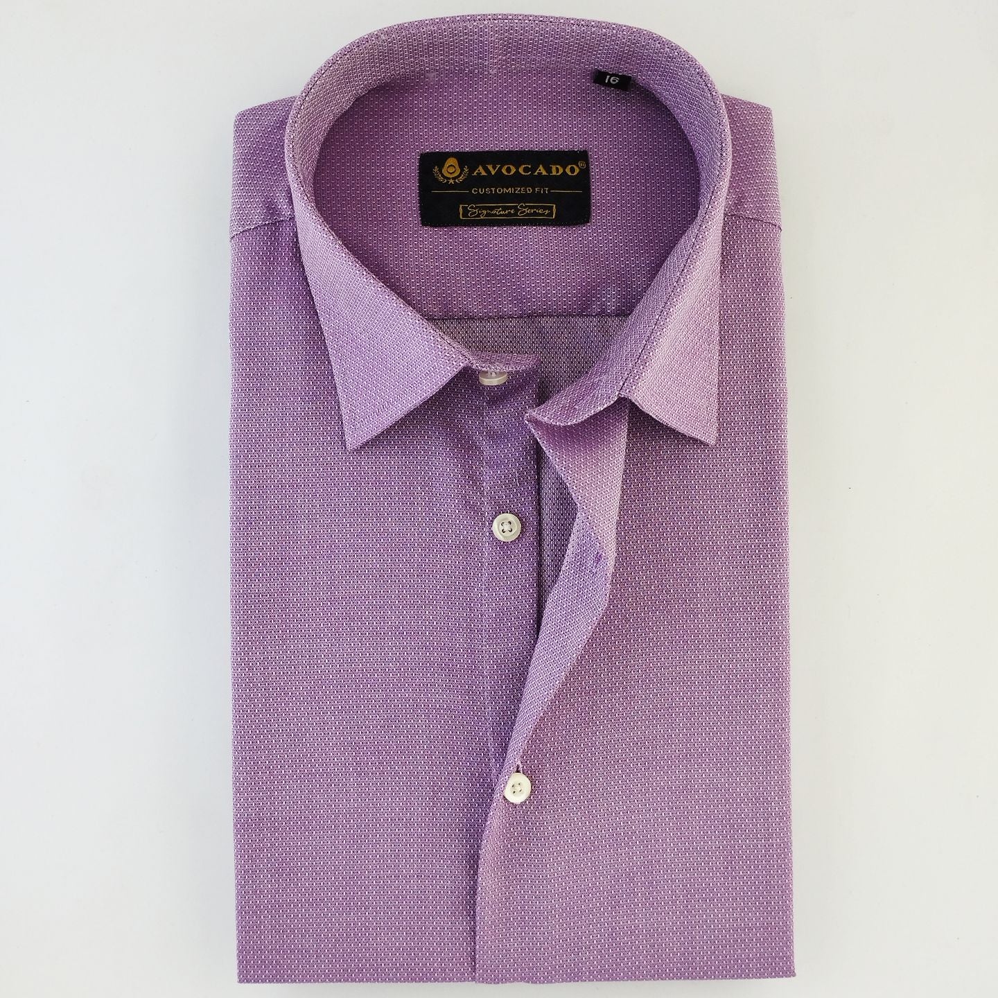 Purple & White Self Dotted Shirt