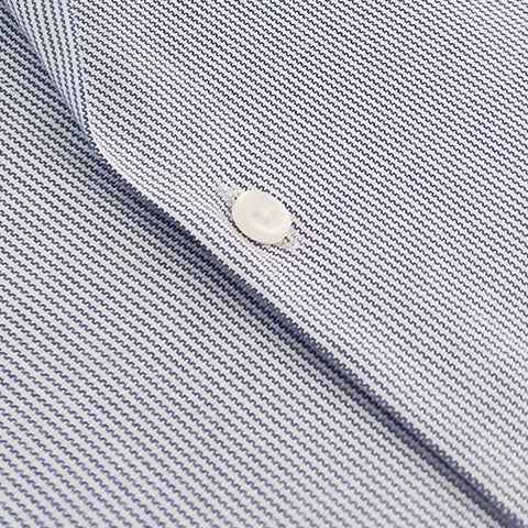 Navy Blue & White Textured Shirt by avocado menswear